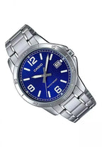 Reloj Casio MTP-V004D-2B Acero Inoxidable Esfera Azul Clásico Elegante