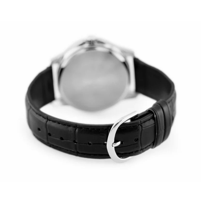 Reloj Casio MTP-V004L-1A Cuero Negro Esfera Negra Fecha 30M