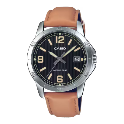 Reloj Casio MTP-V004L-1B2 Original Cuero Café Claro