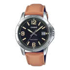 Reloj Casio MTP-V004L-1B2 Original Cuero Café Claro