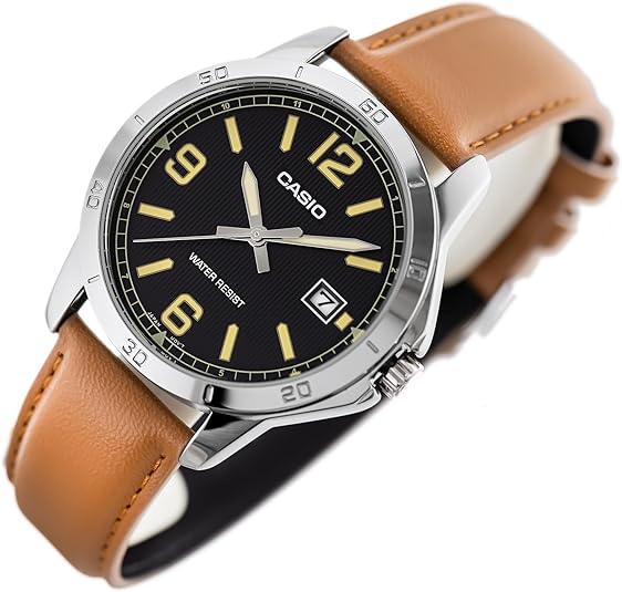 Reloj Casio MTP-V004L-1B2 Original Cuero Café Claro