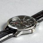 Reloj Casio MTP-V004L-1C Correa de Cuero Negro Esfera Negra Clásico
