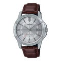 Reloj Casio MTP-V004L-7C Blanco Cuero Marrón