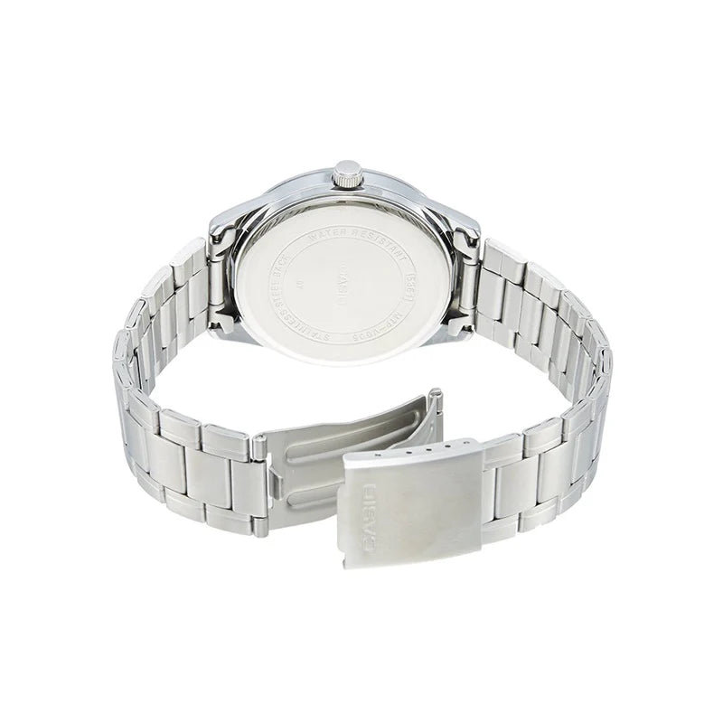 Reloj Casio MTP-V005D-1B Acero Inoxidable Esfera Negra Fecha 30M
