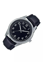 Reloj Casio MTP-V005L-1B4 Correa de Cuero Negro Esfera Negra Clásico