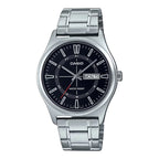 Reloj Casio MTP-V006D-1C Acero Inoxidable Esfera Negra Clásico Elegante