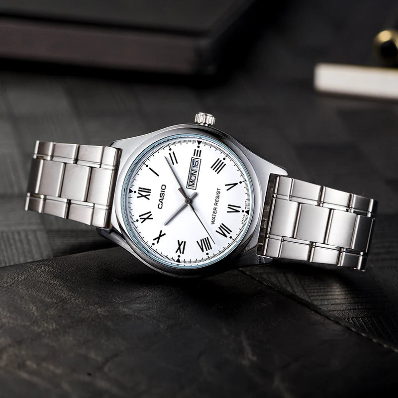 Reloj Casio MTP-V006D-7B Acero Inoxidable Esfera Blanca Clásico