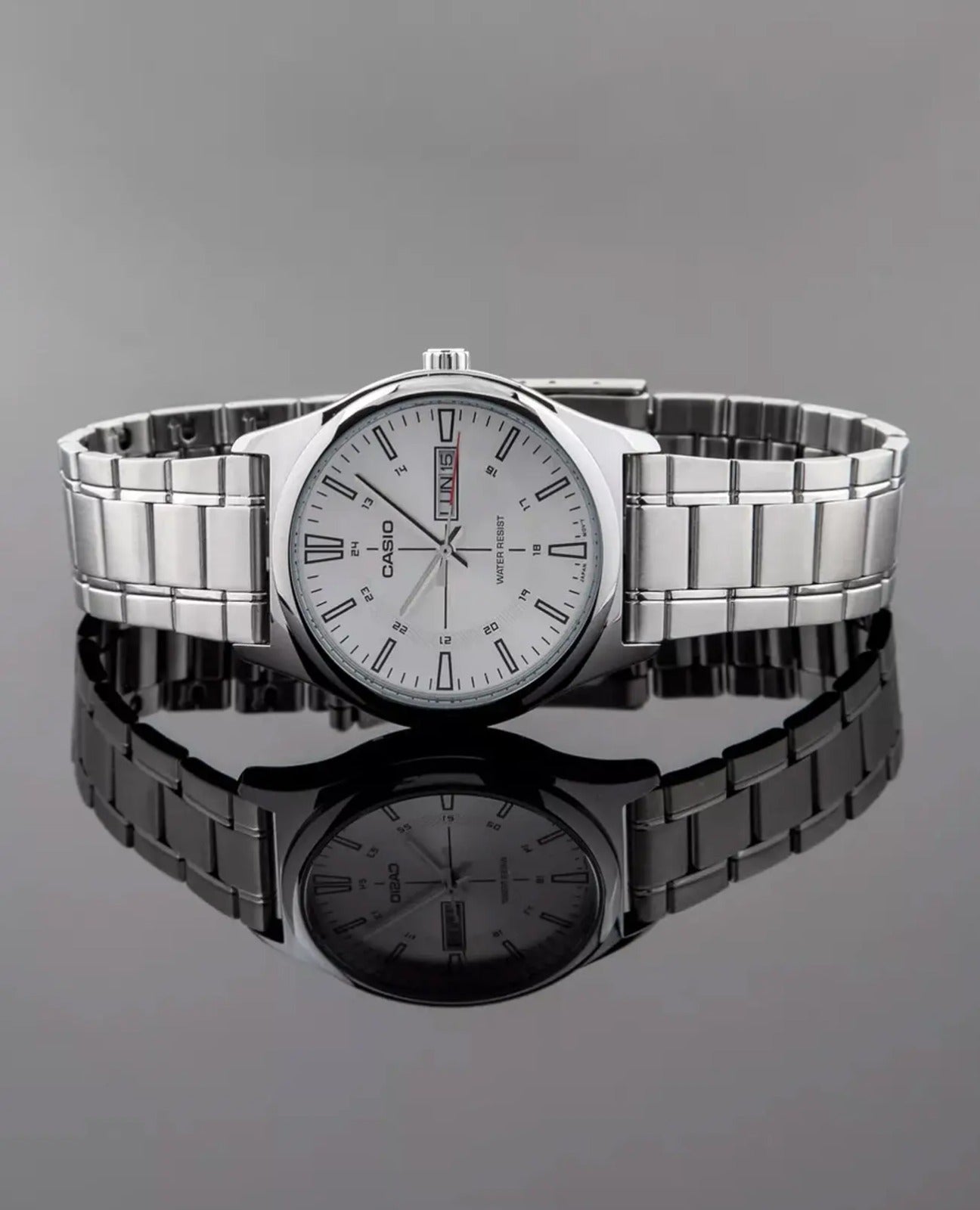 Reloj Casio MTP-V006D-7C Acero Inoxidable Plateado Fecha 30M