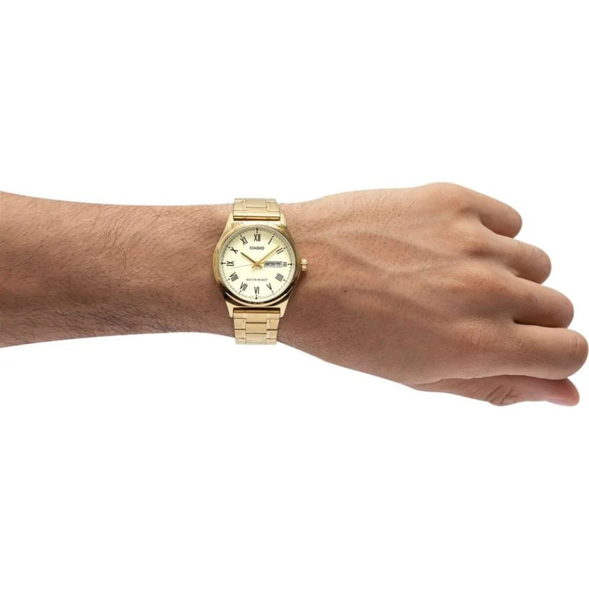 Reloj Casio MTP-V006G-9B Dorado Acero Inoxidable Fecha 30M