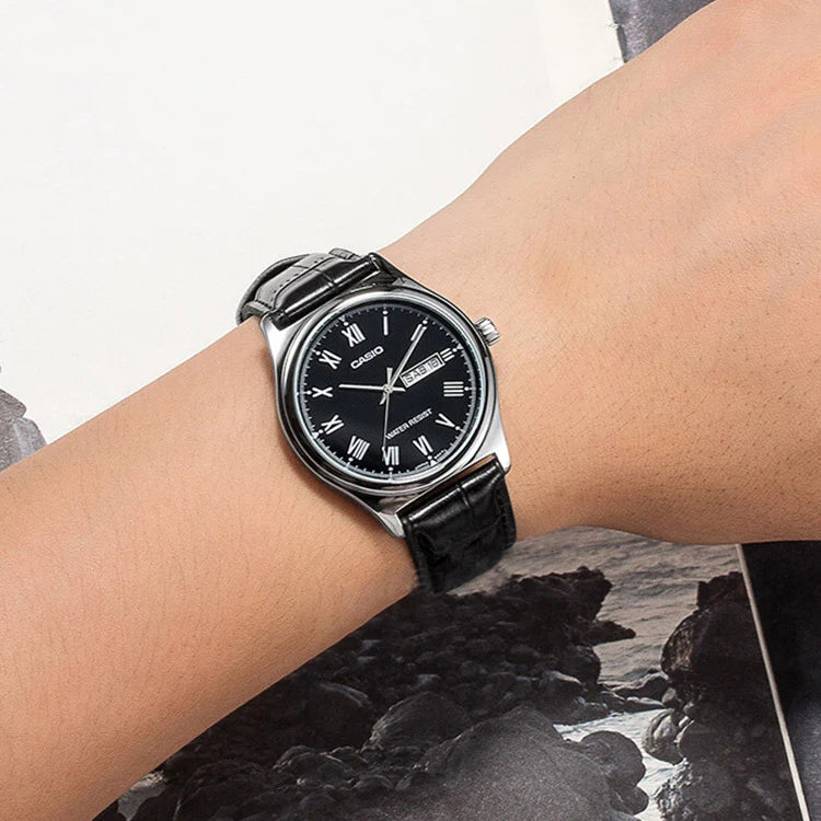 Reloj Casio MTP-V006L-1B Correa de Cuero Negro