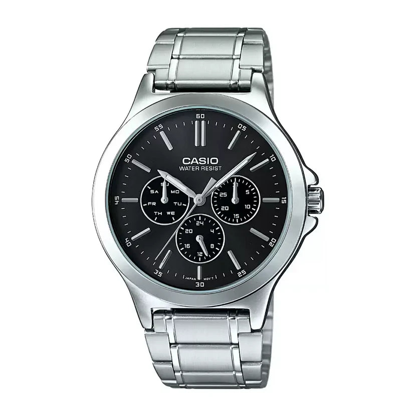 Reloj Casio MTP-V300D-1A Negro Acero Water Resistant