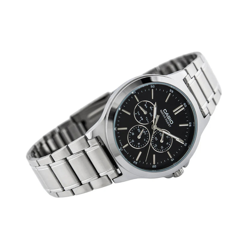 Reloj Casio MTP-V300D-1A Negro Acero Water Resistant