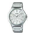 Reloj Casio MTP-V300D-7A Acero Inoxidable Esfera Blanca Multifunción
