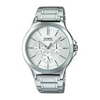 Reloj Casio MTP-V300D-7A Acero Inoxidable Esfera Blanca Multifunción