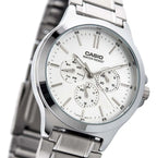 Reloj Casio MTP-V300D-7A Acero Inoxidable Esfera Blanca Multifunción