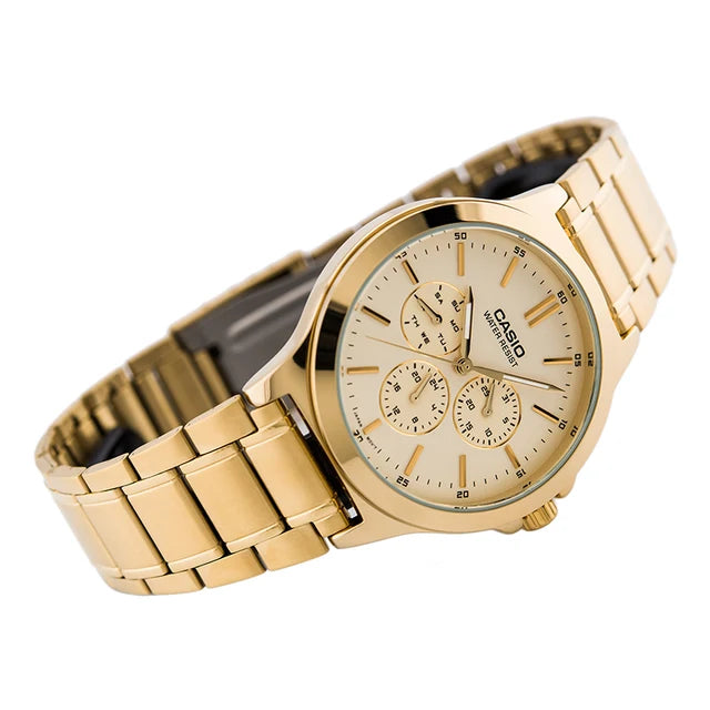 Reloj Casio MTP-V300G-9AUDF Dorado Día Fecha 24 Horas
