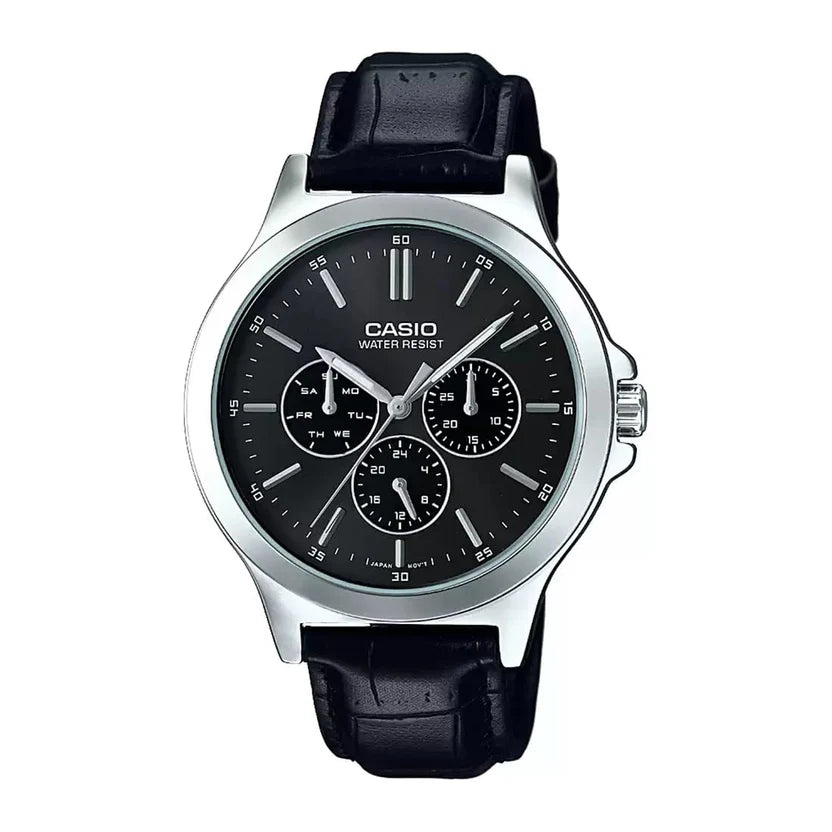 Reloj Casio MTP-V300L-1AUDF Negro Cuero Water Resistant