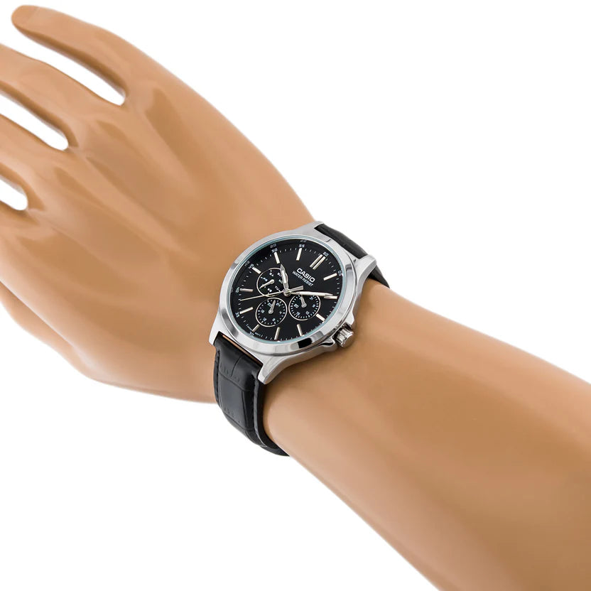 Reloj Casio MTP-V300L-1AUDF Negro Cuero Water Resistant