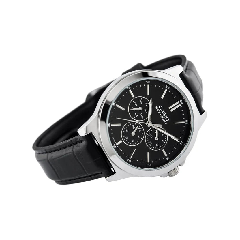Reloj Casio MTP-V300L-1AUDF Negro Cuero Water Resistant