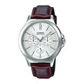 Reloj Casio MTP-V300L-7AUDF Cuero Día Fecha 24 Horas