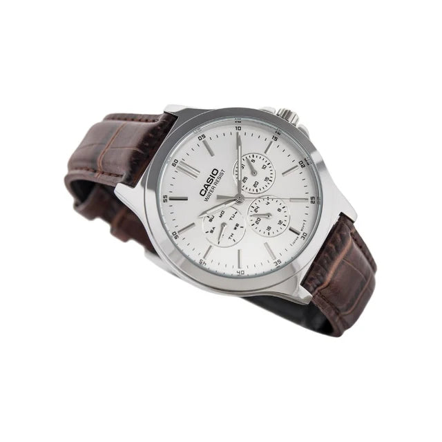 Reloj Casio MTP-V300L-7AUDF Cuero Día Fecha 24 Horas