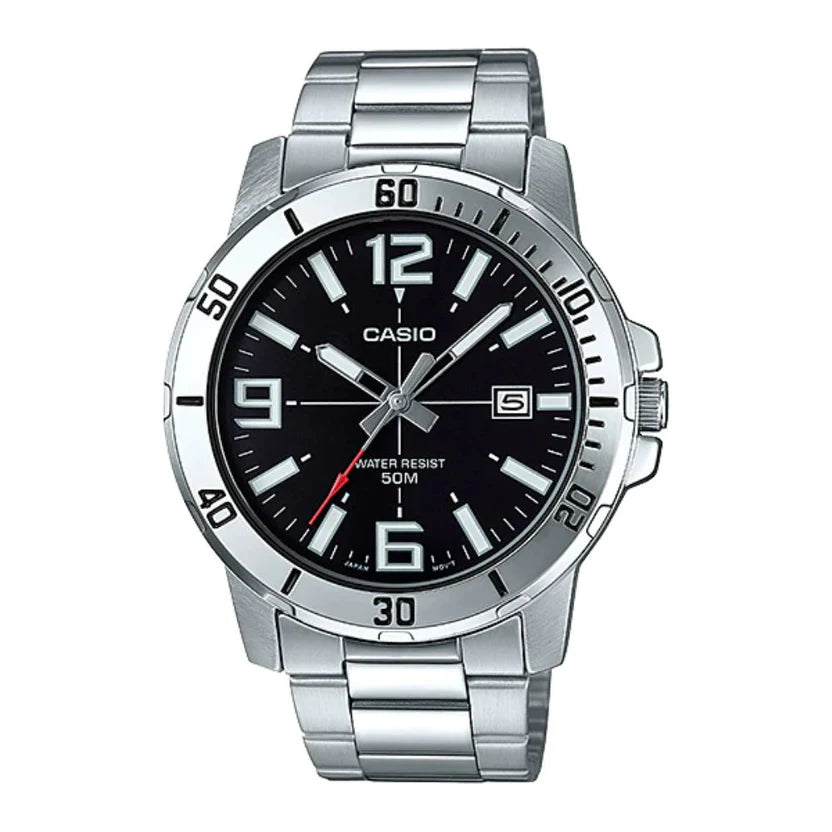 Reloj Casio MTP-VD01D-1BV Negro Acero 50M