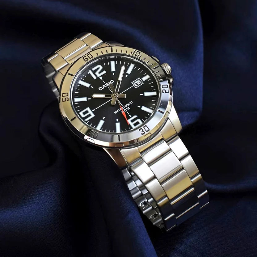 Reloj Casio MTP-VD01D-1BV Negro Acero 50M