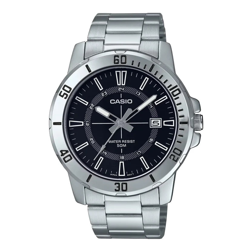 Reloj Casio MTP-VD01D-1CVUDF Negro Acero Inoxidable 50M