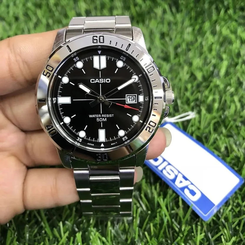 Reloj Casio MTP-VD01D-1EV Acero Inoxidable Esfera Negra 50M