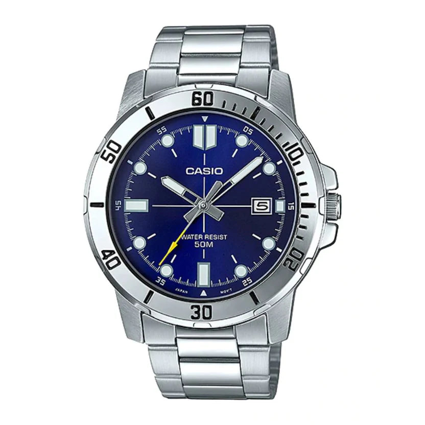 Reloj Casio MTP-VD01D-2EV Acero Inoxidable Esfera Azul 50M