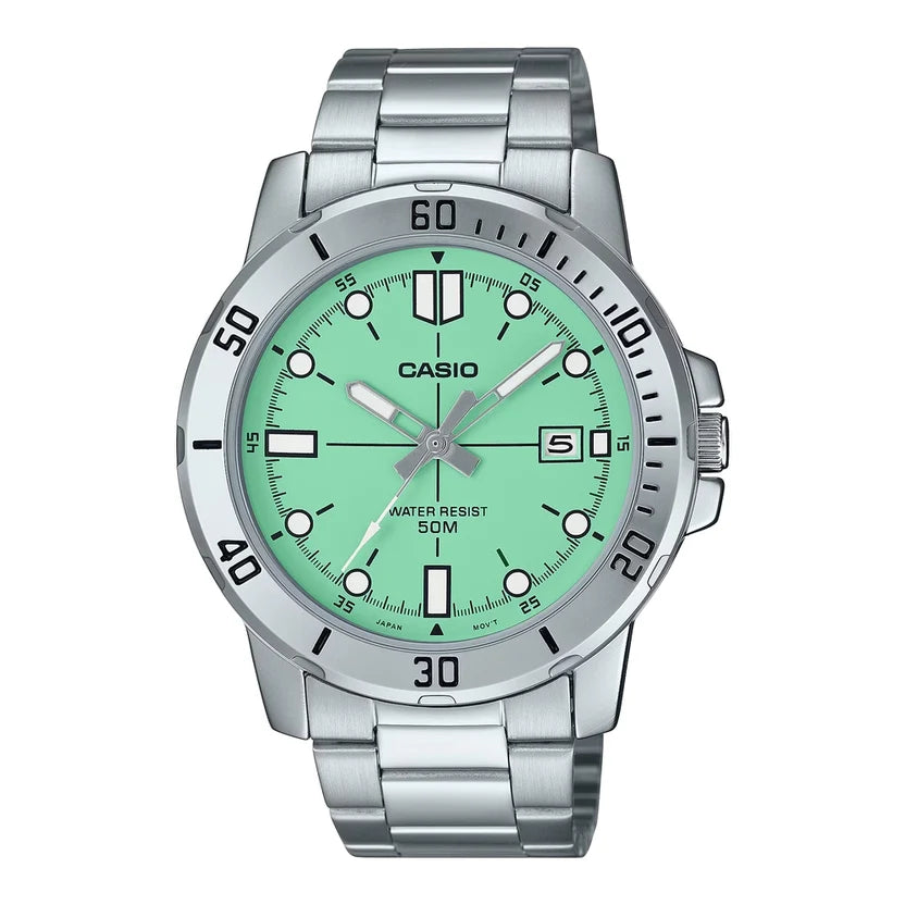 Reloj Casio MTP-VD01D-3E1VUDF Acero Inoxidable Fecha 50M
