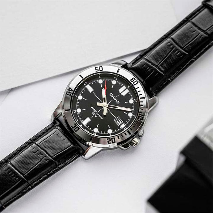 Reloj Casio MTP-VD01L-1EV Negro Cuero 50M