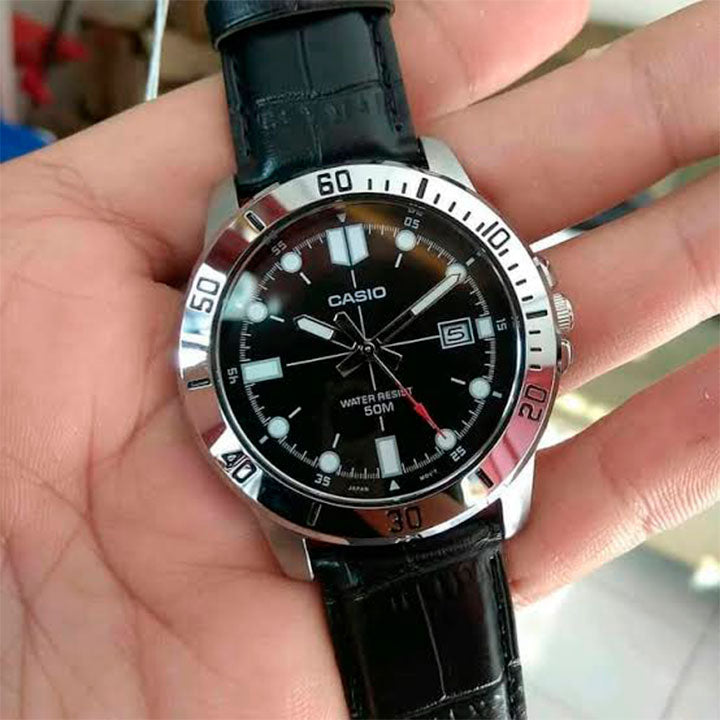 Reloj Casio MTP-VD01L-1EV Negro Cuero 50M
