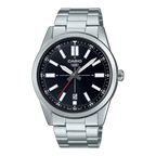 Reloj Casio MTP-VD02D-1E Acero Inoxidable Esfera Negra Fecha 50M
