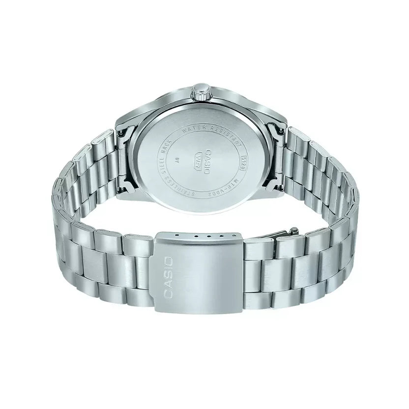 Reloj Casio MTP-VD02D-1E Acero Inoxidable Esfera Negra Fecha 50M