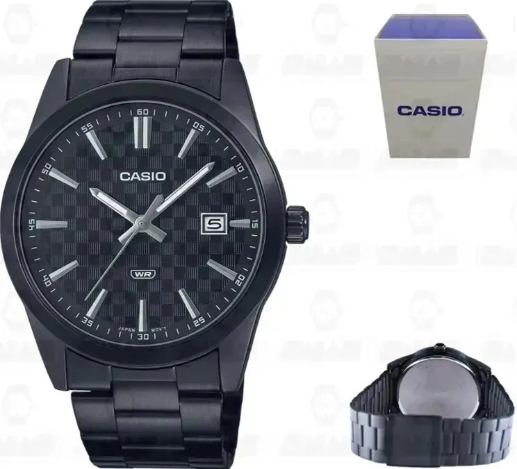 Reloj Casio MTP-VD03B-1A Negro Acero Inoxidable Esfera Negra 50M