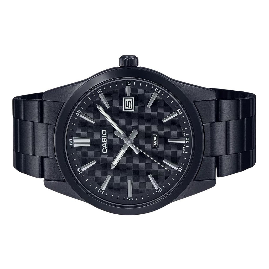 Reloj Casio MTP-VD03B-1A Negro Acero Inoxidable Esfera Negra 50M