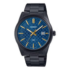 Reloj Casio MTP-VD03B-2A Negro Acero Inoxidable Esfera Azul 50M