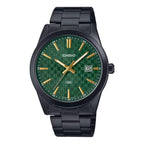 Reloj Casio MTP-VD03B-3A Negro Acero Inoxidable Esfera Verde 50M