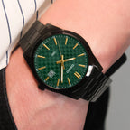 Reloj Casio MTP-VD03B-3A Negro Acero Inoxidable Esfera Verde 50M
