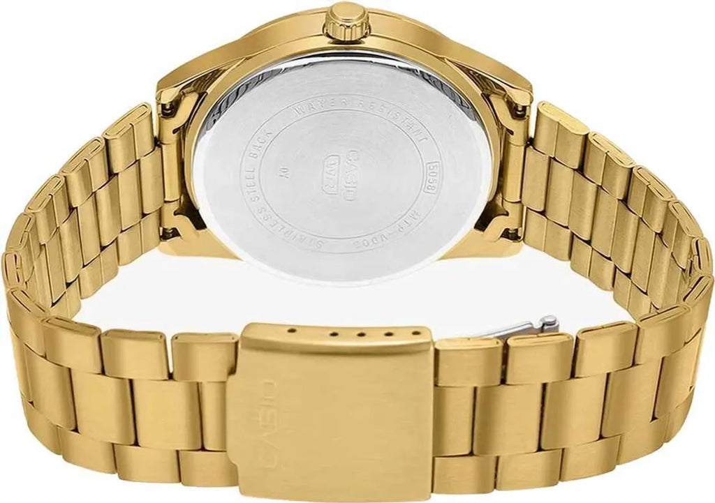 Reloj Casio MTP-VD03G-3A Dorado Acero Inoxidable Esfera Verde 50M
