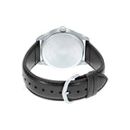 Reloj Casio MTP-VD03L-1A Correa de Cuero Negro Esfera Negra 50M