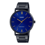 Reloj Casio MTP-VT01B-2BUDF Negro Acero Inoxidable Esfera Azul Minimalista