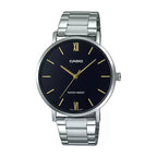 Reloj Casio MTP-VT01D-1B Acero Inoxidable Esfera Negra Minimalista 30M