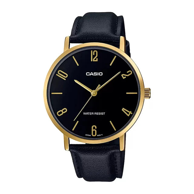 Reloj Casio MTP-VT01GL-1B2UDF Dorado Cuero Minimalista