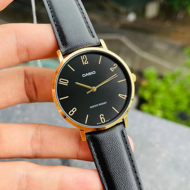 Reloj Casio MTP-VT01GL-1B2UDF Dorado Cuero Minimalista