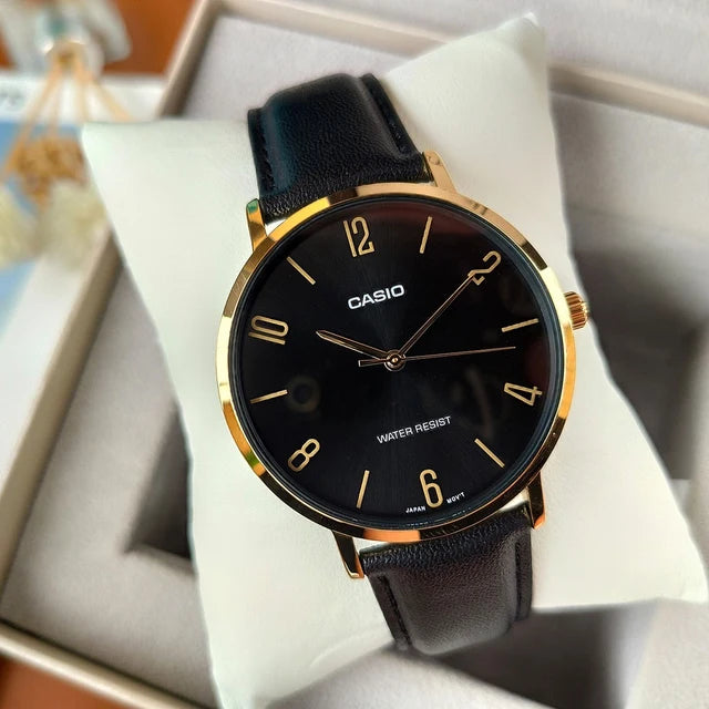 Reloj Casio MTP-VT01GL-1B2UDF Dorado Cuero Minimalista