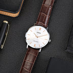 Reloj Casio MTP-VT01L-7B2 Correa de Cuero Negro Esfera Blanca Minimalista