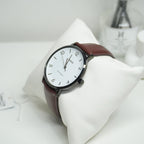 Reloj Casio MTP-VT03BL-7B Correa de Cuero Negro Esfera Blanca Minimalista