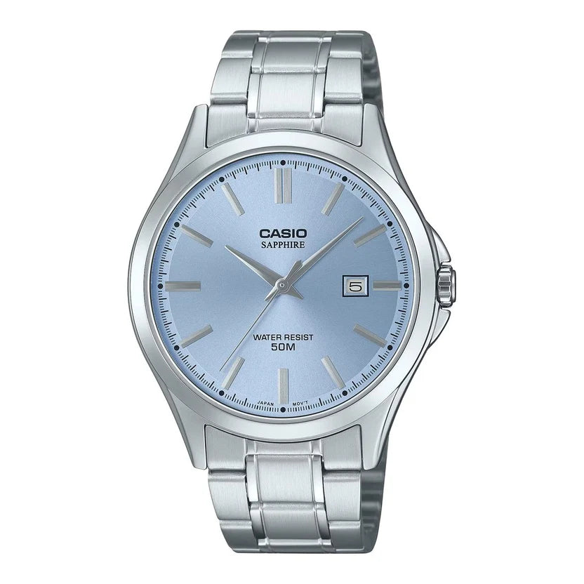 Reloj Casio MTS-115D-2A2VDF Acero Cristal Zafiro Fecha 50M